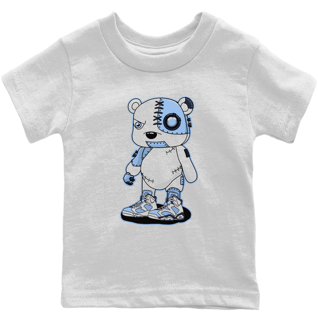 Jordan 6 UNC Sneaker Match Tees Cyborg Bear Sneaker Tees Jordan 6 UNC Sneaker Release Tees Kids Shirts
