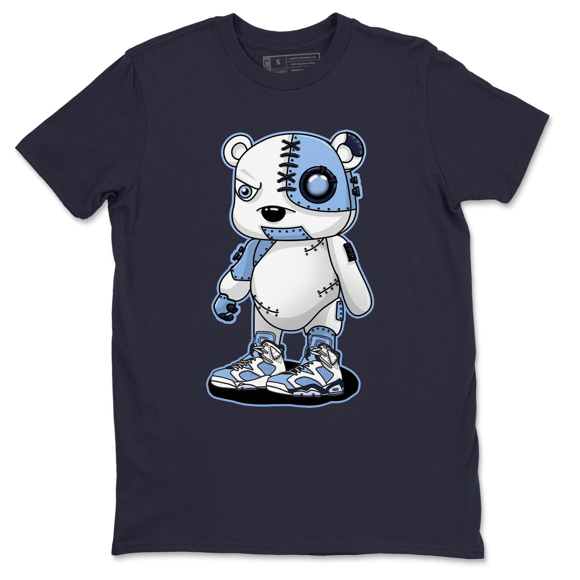 Jordan 6 UNC Sneaker Match Tees Cyborg Bear Sneaker Tees Jordan 6 UNC Sneaker Release Tees Unisex Shirts
