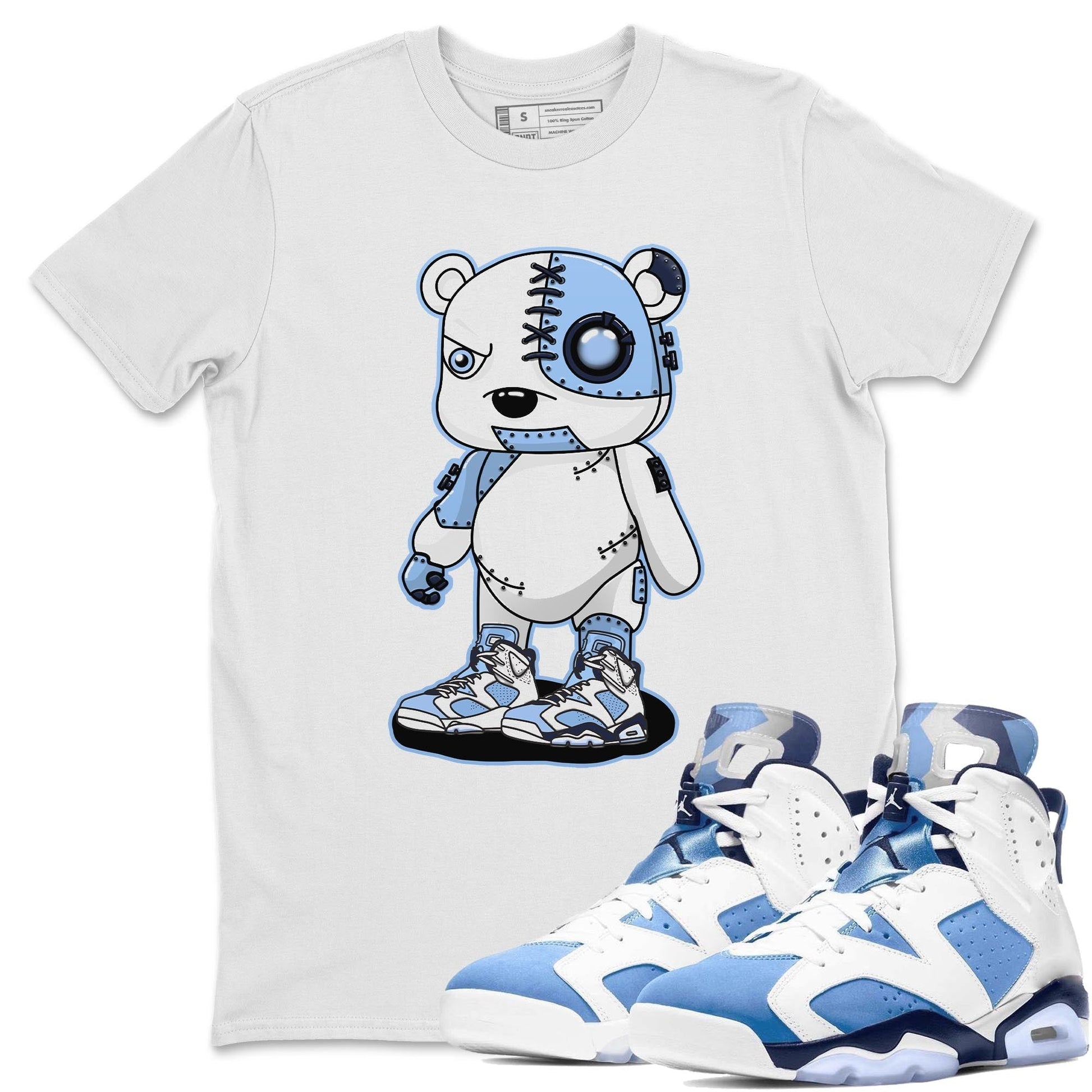 Jordan 6 UNC Sneaker Match Tees Cyborg Bear Sneaker Tees Jordan 6 UNC Sneaker Release Tees Unisex Shirts