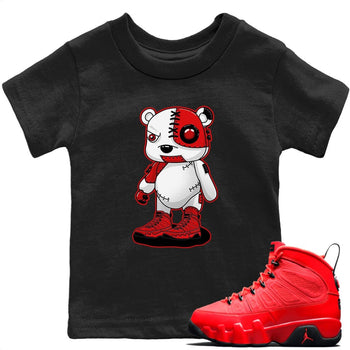 Jordan 9 Chile Red Sneaker Match Tees Cyborg Bear Sneaker Tees Jordan 9 Chile Red Sneaker Release Tees Kids Shirts