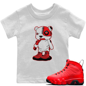 Jordan 9 Chile Red Sneaker Match Tees Cyborg Bear Sneaker Tees Jordan 9 Chile Red Sneaker Release Tees Kids Shirts