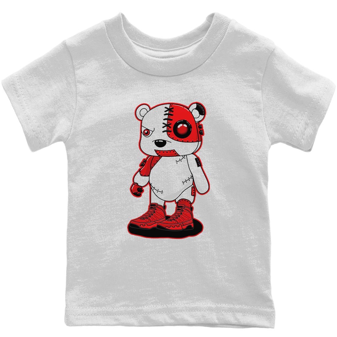 Jordan 9 Chile Red Sneaker Match Tees Cyborg Bear Sneaker Tees Jordan 9 Chile Red Sneaker Release Tees Kids Shirts