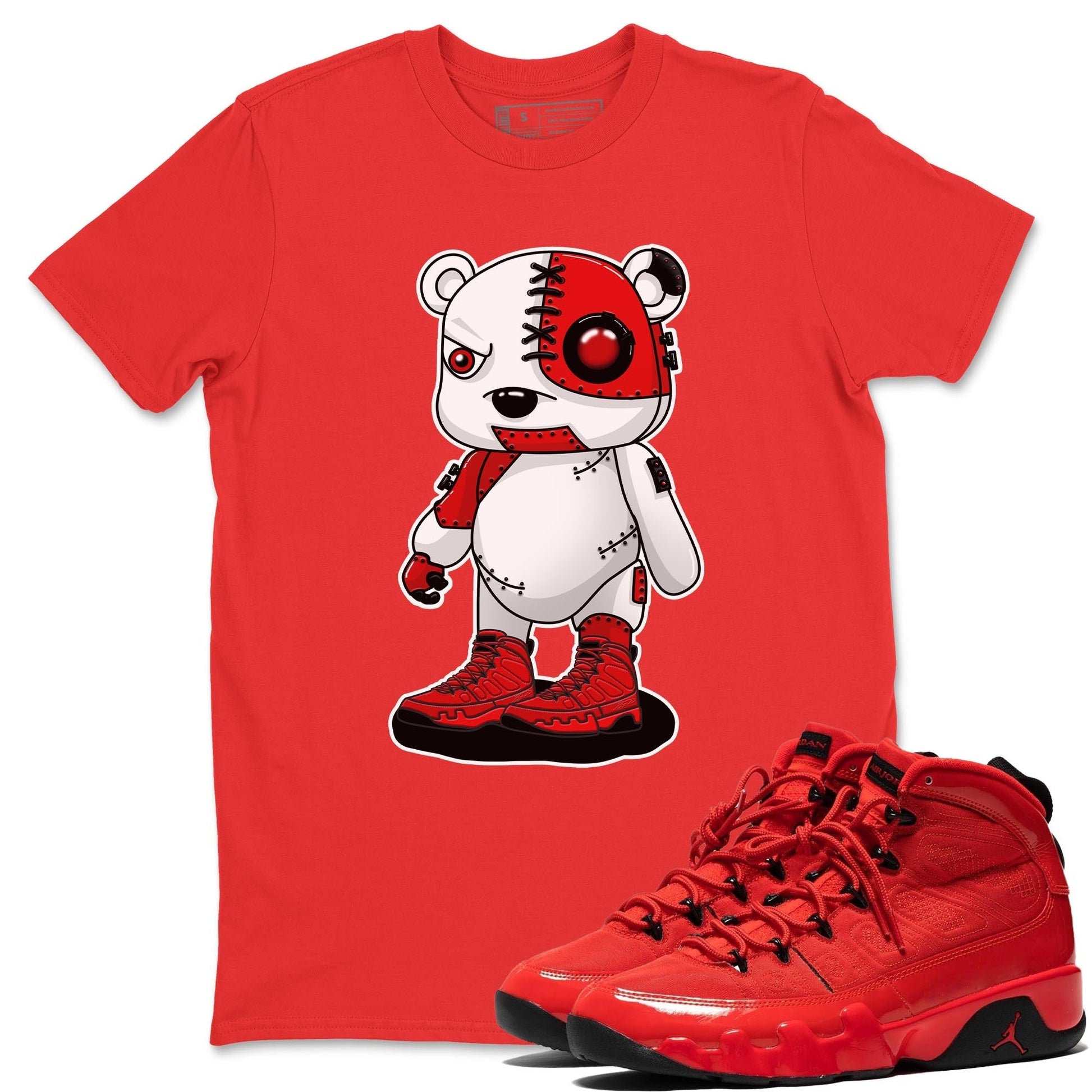 Jordan 9 Chile Red Sneaker Match Tees Cyborg Bear Sneaker Tees Jordan 9 Chile Red Sneaker Release Tees Unisex Shirts