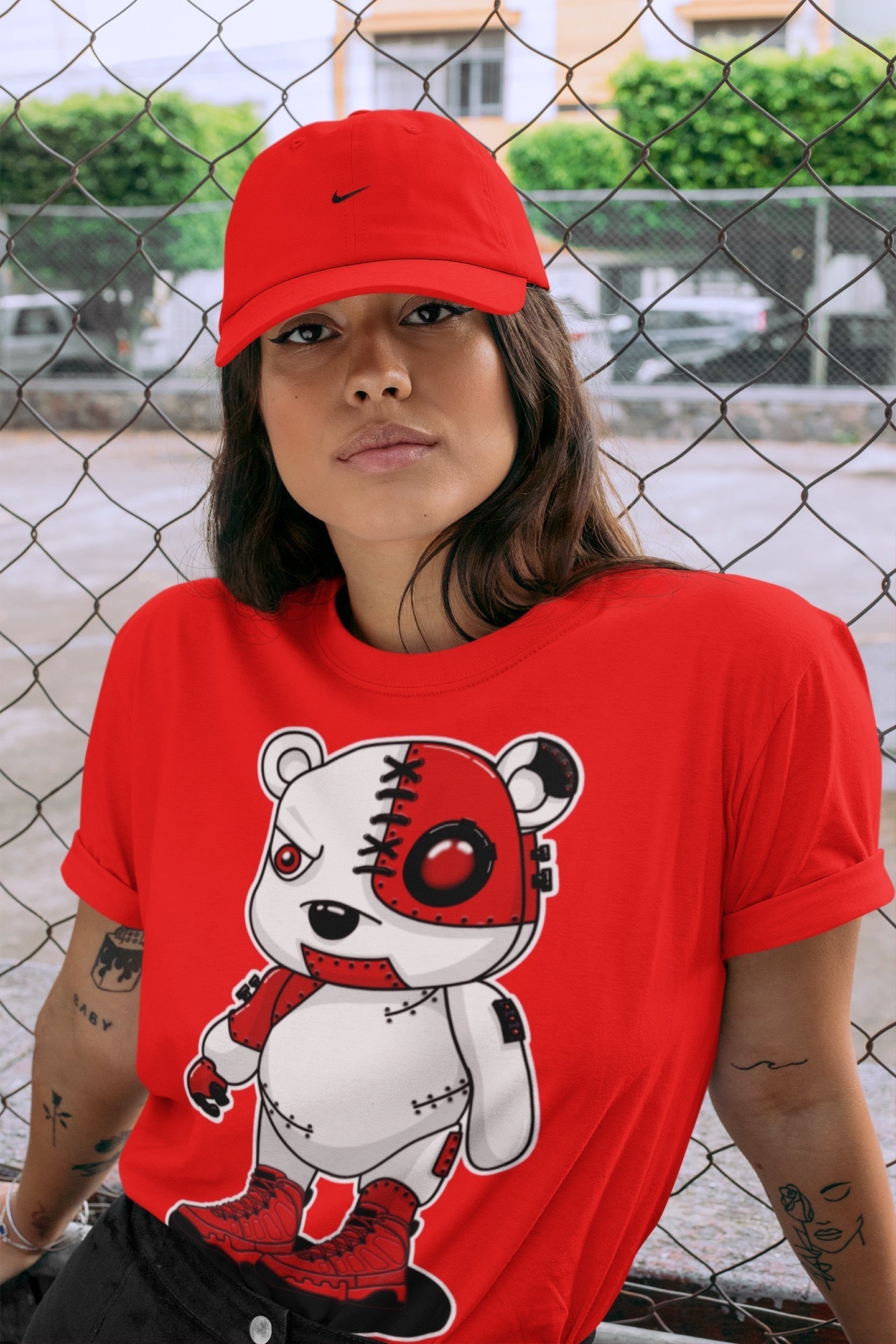 Jordan 9 Chile Red Sneaker Match Tees Cyborg Bear Sneaker Tees Jordan 9 Chile Red Sneaker Release Tees Unisex Shirts