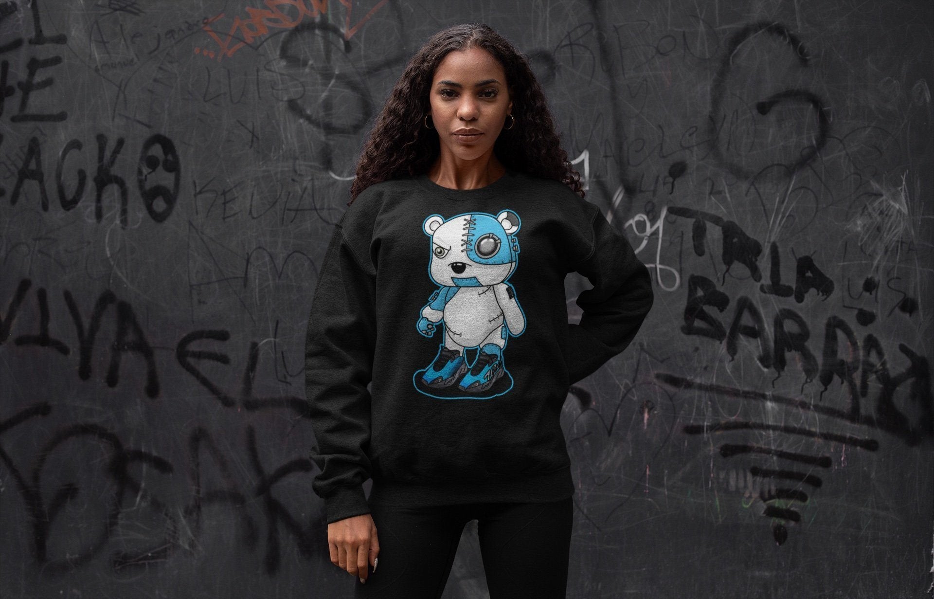 Yeezy 700 Bright Cyan Sneaker Match Tees Cyborg Bear Sneaker Tees Yeezy 700 Bright Cyan Sneaker Release Tees Unisex Shirts
