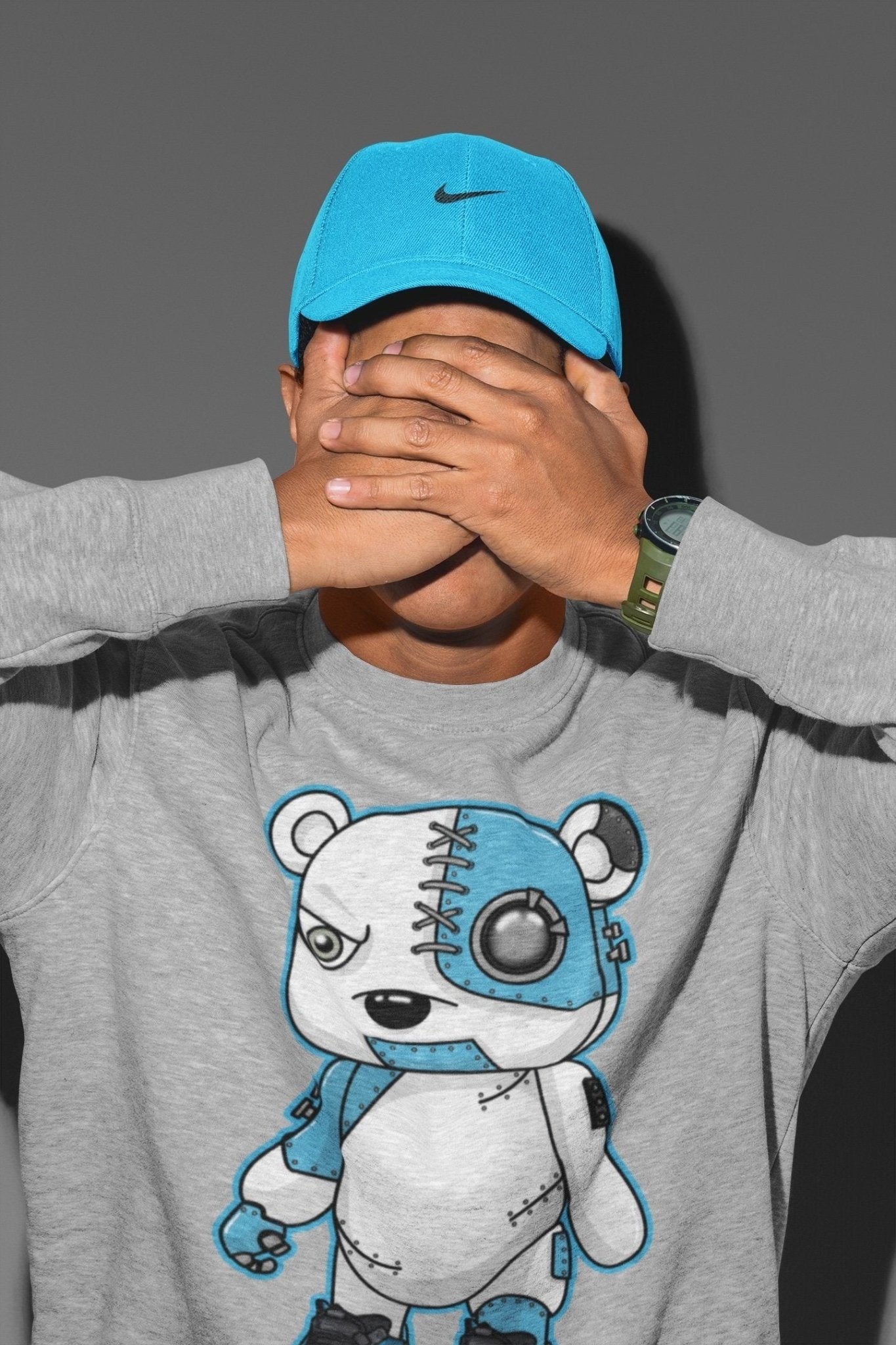 Yeezy 700 Bright Cyan Sneaker Match Tees Cyborg Bear Sneaker Tees Yeezy 700 Bright Cyan Sneaker Release Tees Unisex Shirts