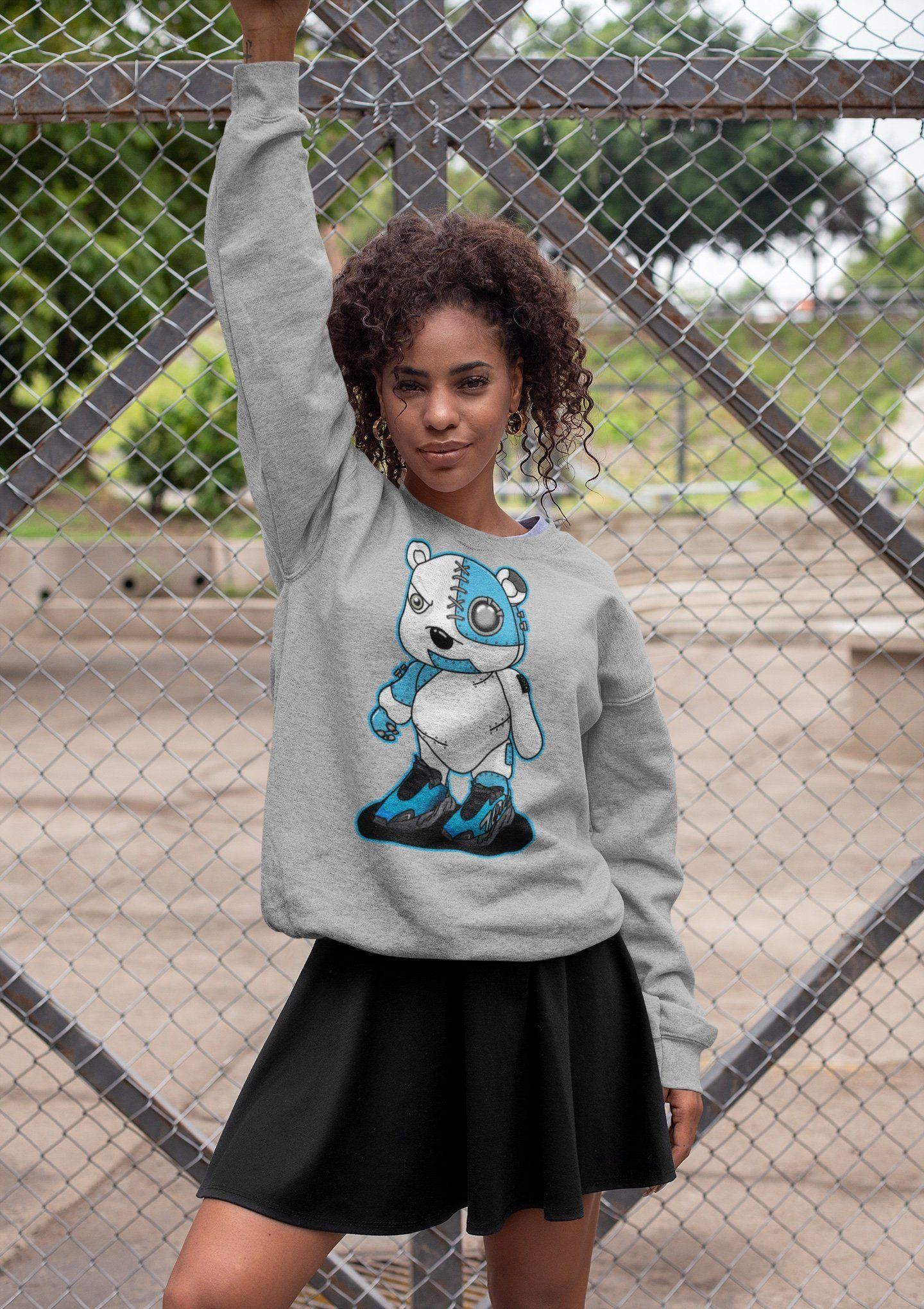 Yeezy 700 Bright Cyan Sneaker Match Tees Cyborg Bear Sneaker Tees Yeezy 700 Bright Cyan Sneaker Release Tees Unisex Shirts