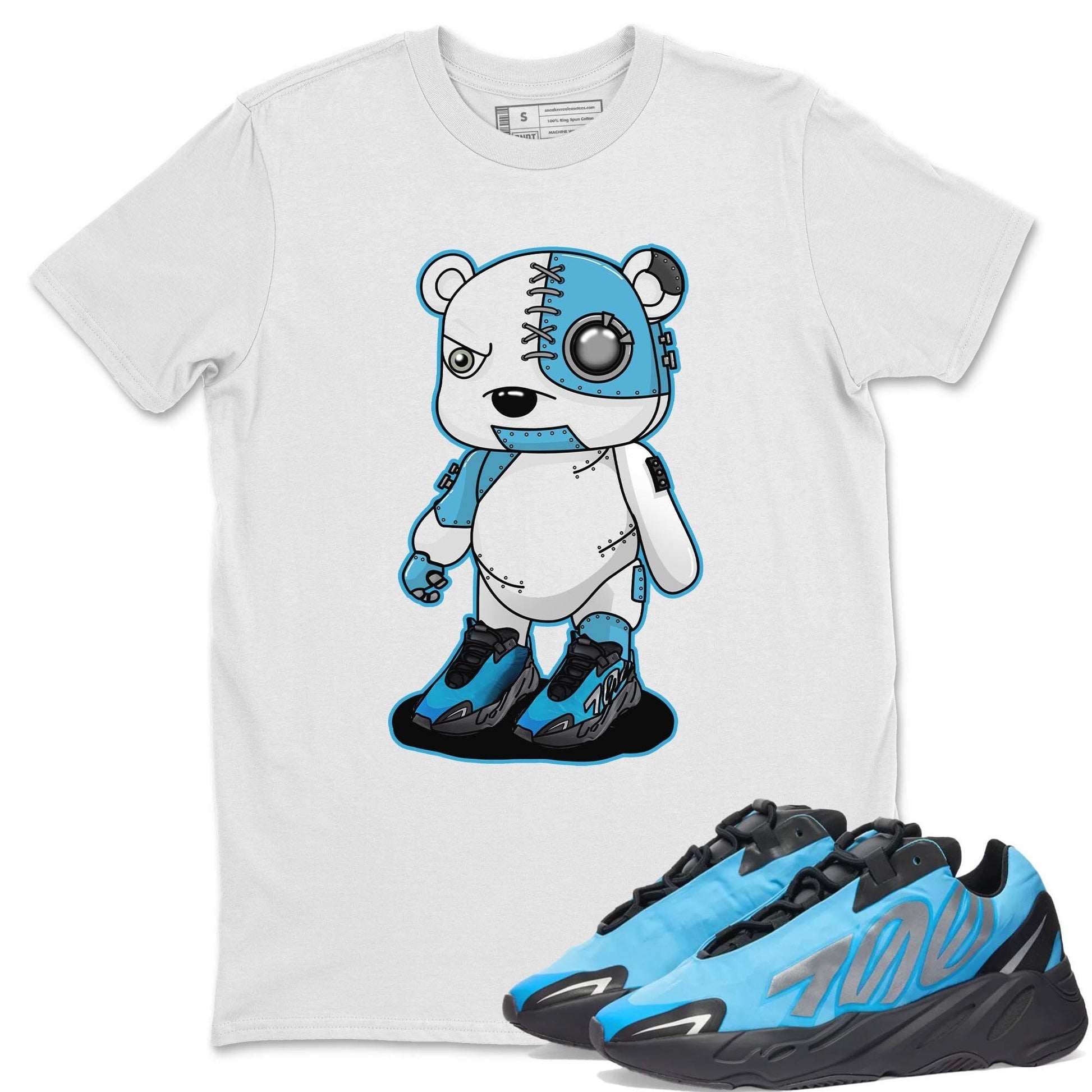 Yeezy 700 Bright Cyan Sneaker Match Tees Cyborg Bear Sneaker Tees Yeezy 700 Bright Cyan Sneaker Release Tees Unisex Shirts