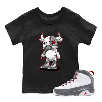 Jordan 9 Fire Red Sneaker Match Tees Cyborg Bull Sneaker Tees Jordan 9 Fire Red Sneaker Release Tees Kids Shirts
