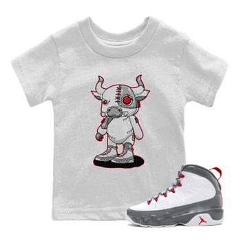 Jordan 9 Fire Red Sneaker Match Tees Cyborg Bull Sneaker Tees Jordan 9 Fire Red Sneaker Release Tees Kids Shirts