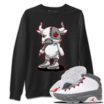 Jordan 9 Fire Red Sneaker Match Tees Cyborg Bull Sneaker Tees Jordan 9 Fire Red Sneaker Release Tees Unisex Shirts