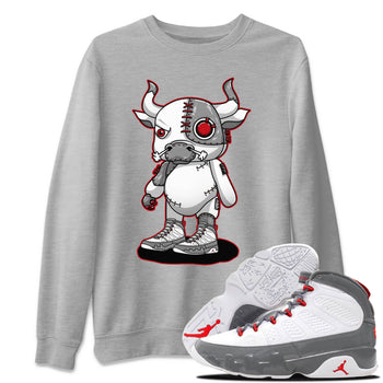 Jordan 9 Fire Red Sneaker Match Tees Cyborg Bull Sneaker Tees Jordan 9 Fire Red Sneaker Release Tees Unisex Shirts