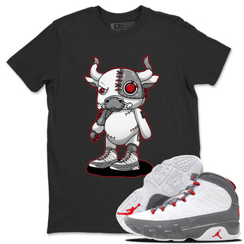 Jordan 9 Fire Red Sneaker Match Tees Cyborg Bull Sneaker Tees Jordan 9 Fire Red Sneaker Release Tees Unisex Shirts