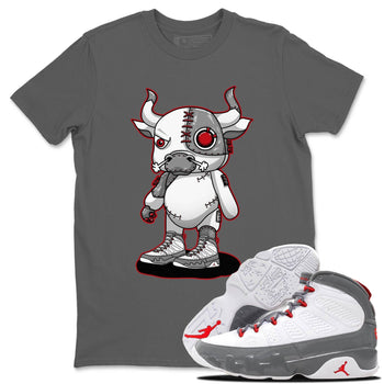 Jordan 9 Fire Red Sneaker Match Tees Cyborg Bull Sneaker Tees Jordan 9 Fire Red Sneaker Release Tees Unisex Shirts