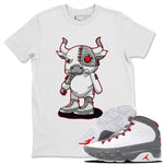 Jordan 9 Fire Red Sneaker Match Tees Cyborg Bull Sneaker Tees Jordan 9 Fire Red Sneaker Release Tees Unisex Shirts