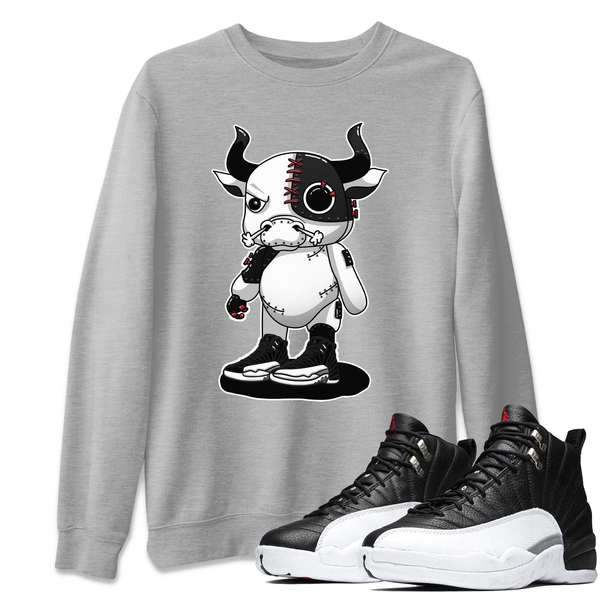 Jordan 12 Playoffs Sneaker Match Tees Cyborg Bull Sneaker Tees Jordan 12 Playoffs Sneaker Release Tees Unisex Shirts