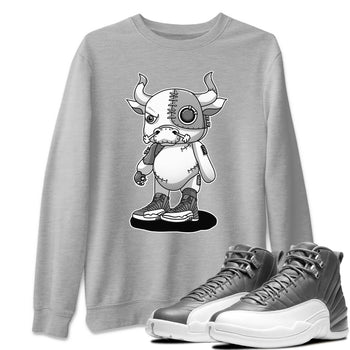 Jordan 12 Stealth Sneaker Match Tees Cyborg Bull Sneaker Tees Jordan 12 Stealth Sneaker Release Tees Unisex Shirts