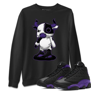Jordan 13 Court Purple Sneaker Match Tees Cyborg Bull Sneaker Tees Jordan 13 Court Purple Sneaker Release Tees Unisex Shirts