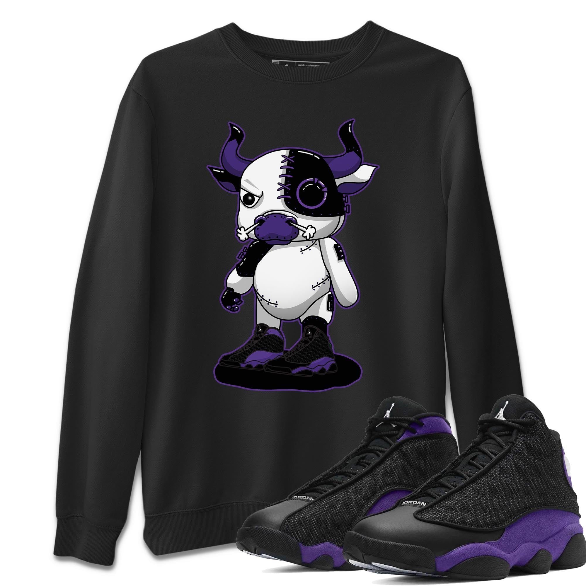 Jordan 13 Court Purple Sneaker Match Tees Cyborg Bull Sneaker Tees Jordan 13 Court Purple Sneaker Release Tees Unisex Shirts