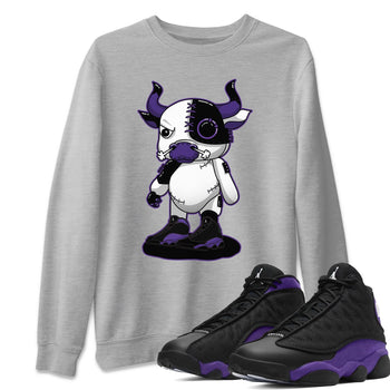 Jordan 13 Court Purple Sneaker Match Tees Cyborg Bull Sneaker Tees Jordan 13 Court Purple Sneaker Release Tees Unisex Shirts