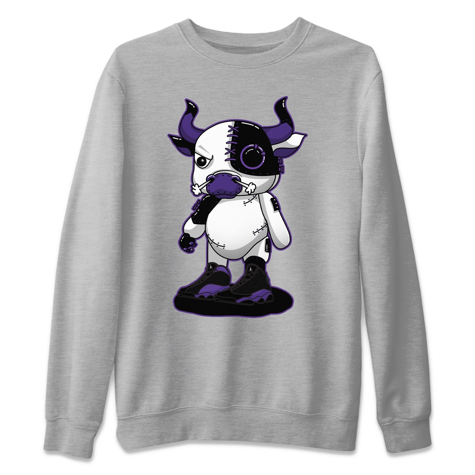 Jordan 13 Court Purple Sneaker Match Tees Cyborg Bull Sneaker Tees Jordan 13 Court Purple Sneaker Release Tees Unisex Shirts