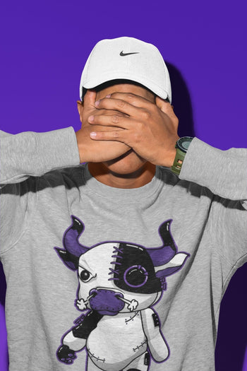 Jordan 13 Court Purple Sneaker Match Tees Cyborg Bull Sneaker Tees Jordan 13 Court Purple Sneaker Release Tees Unisex Shirts