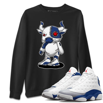 Jordan 13 French Blue Sneaker Match Tees Cyborg Bull Sneaker Tees Jordan 13 French Blue Sneaker Release Tees Unisex Shirts