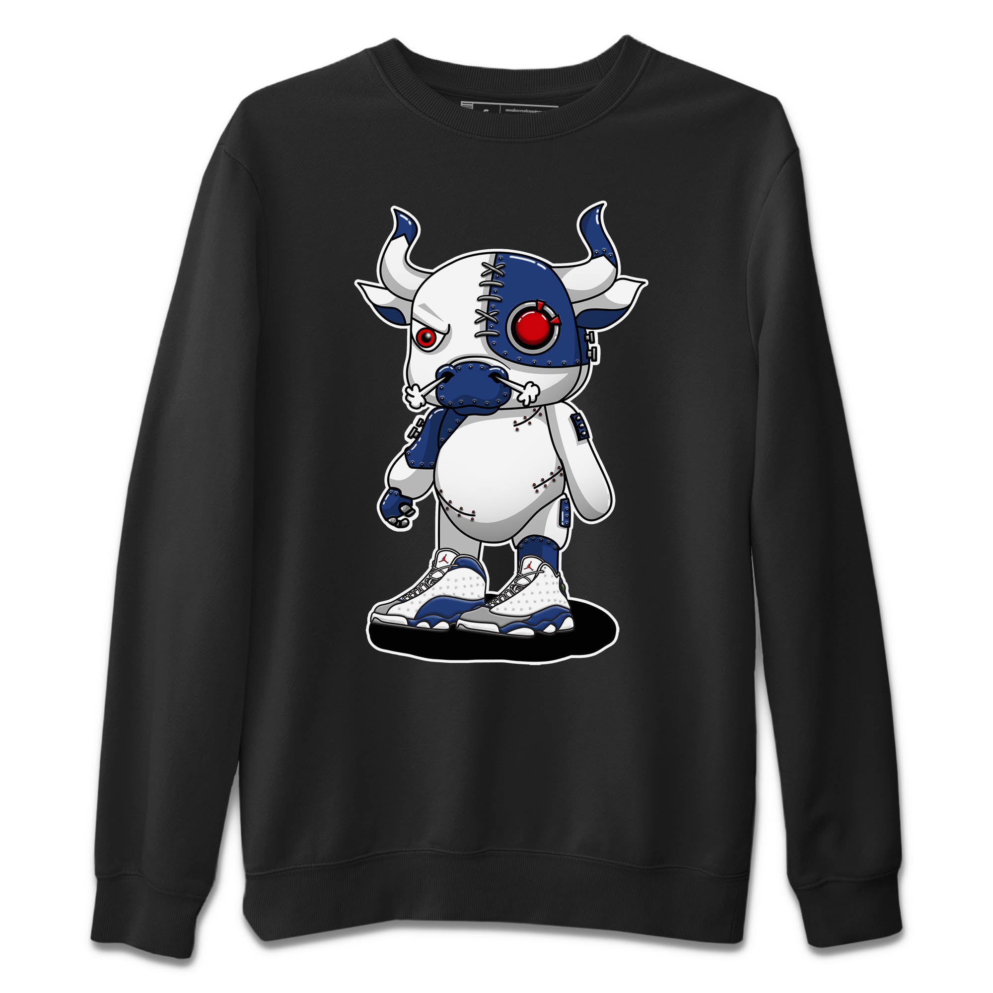 Jordan 13 French Blue Sneaker Match Tees Cyborg Bull Sneaker Tees Jordan 13 French Blue Sneaker Release Tees Unisex Shirts