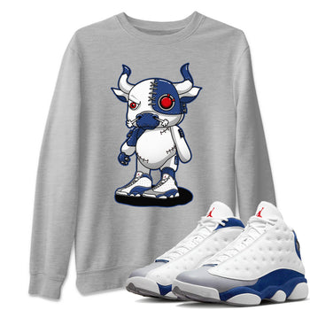 Jordan 13 French Blue Sneaker Match Tees Cyborg Bull Sneaker Tees Jordan 13 French Blue Sneaker Release Tees Unisex Shirts
