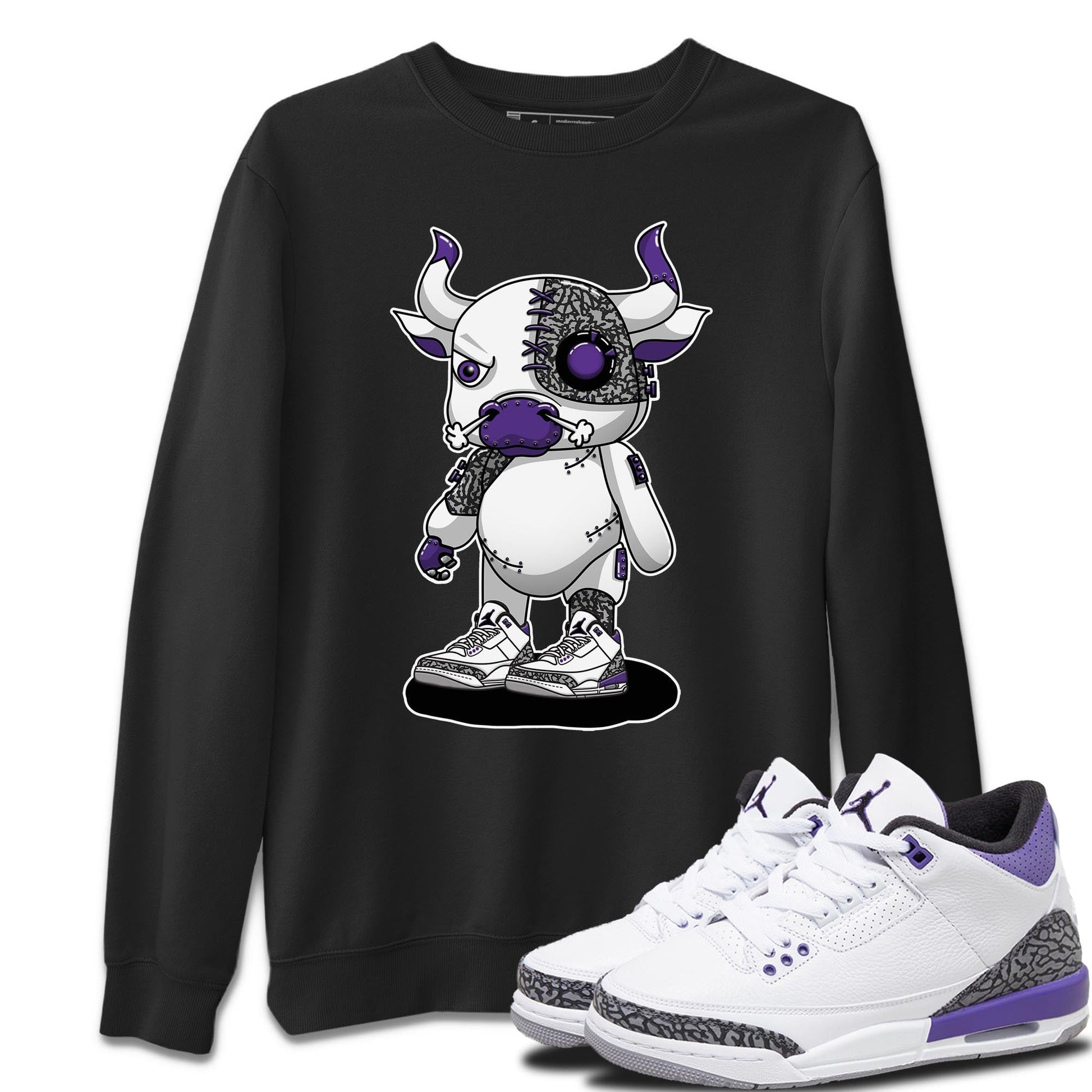 Jordan 3 Dark Iris Sneaker Match Tees Cyborg Bull Sneaker Tees Jordan 3 Dark Iris Sneaker Release Tees Unisex Shirts