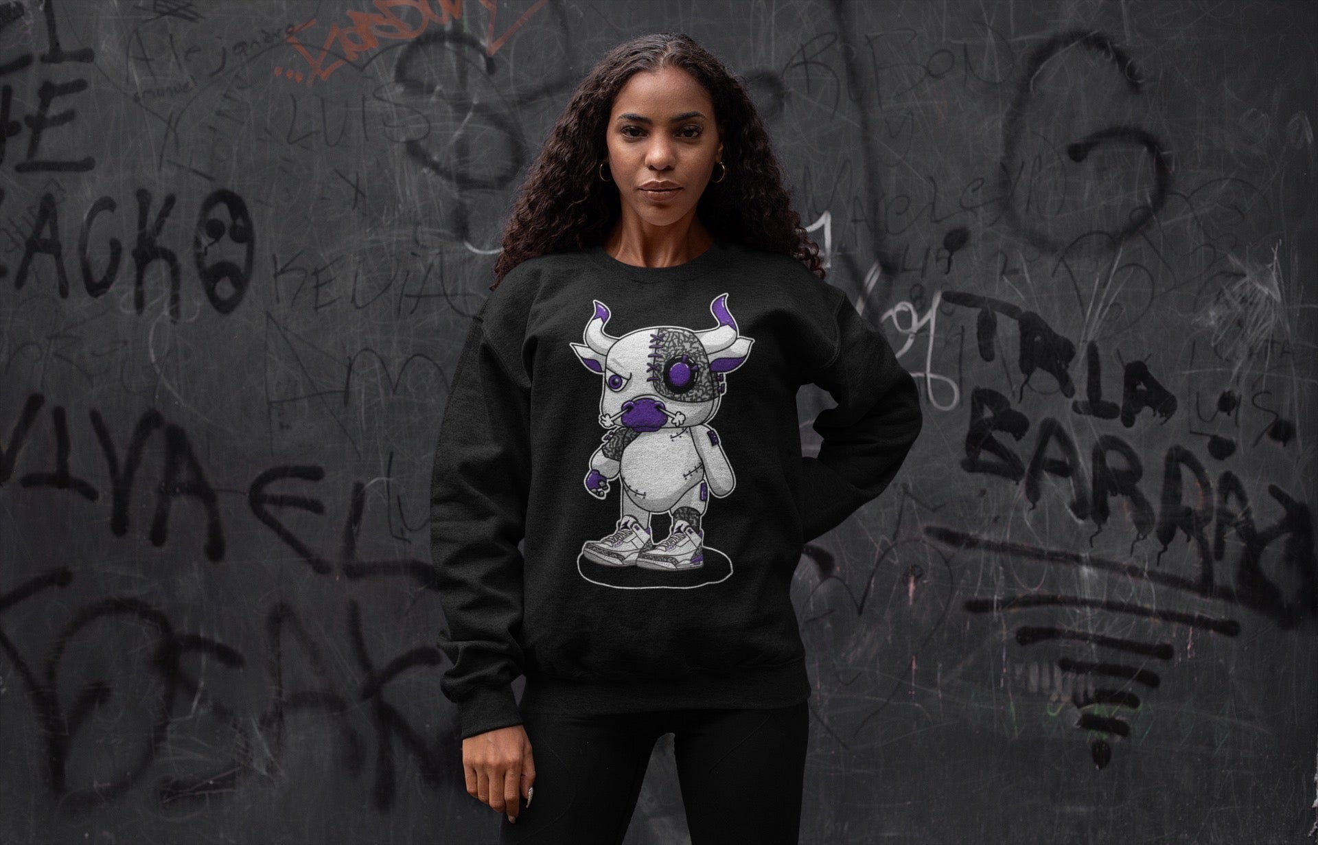 Jordan 3 Dark Iris Sneaker Match Tees Cyborg Bull Sneaker Tees Jordan 3 Dark Iris Sneaker Release Tees Unisex Shirts