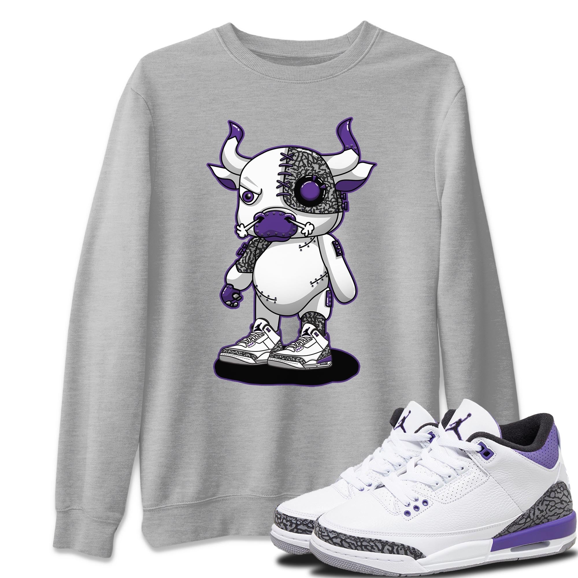 Jordan 3 Dark Iris Sneaker Match Tees Cyborg Bull Sneaker Tees Jordan 3 Dark Iris Sneaker Release Tees Unisex Shirts
