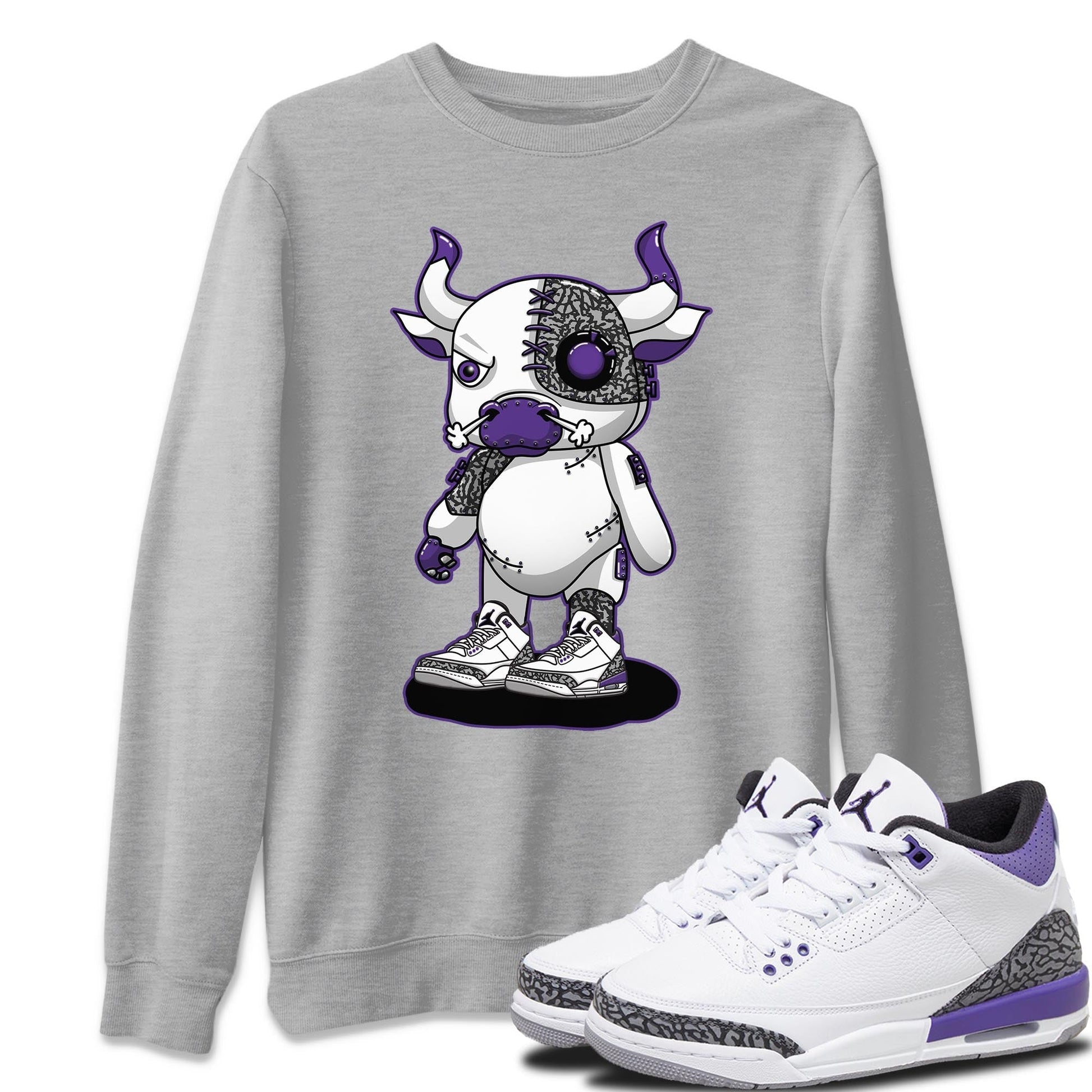 Jordan 3 Dark Iris Sneaker Match Tees Cyborg Bull Sneaker Tees Jordan 3 Dark Iris Sneaker Release Tees Unisex Shirts