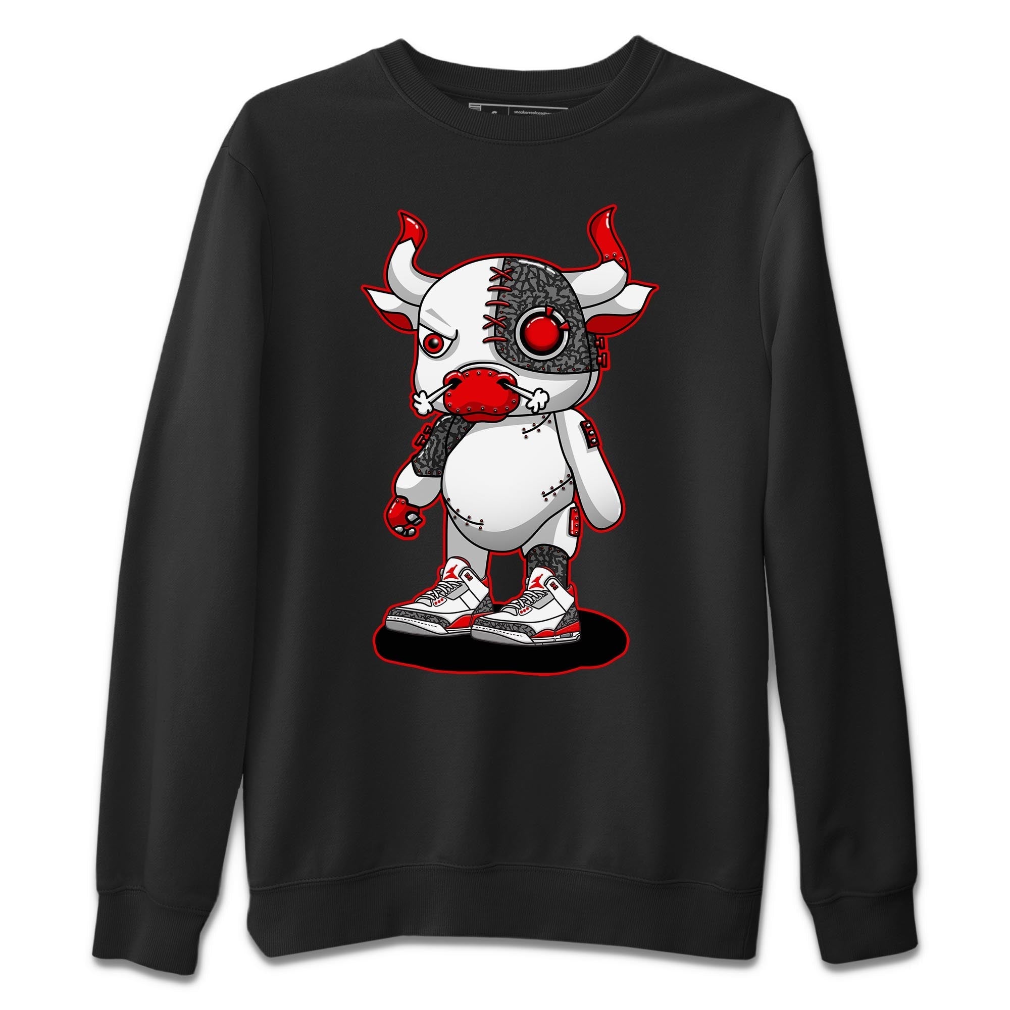 Jordan 3 Fire Red Sneaker Match Tees Cyborg Bull Sneaker Tees Jordan 3 Fire Red Sneaker Release Tees Unisex Shirts