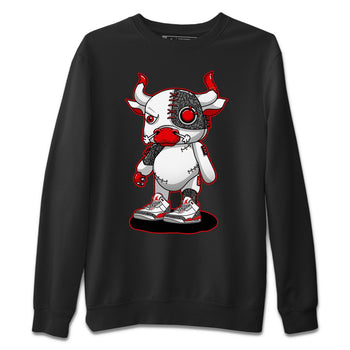Jordan 3 Fire Red Sneaker Match Tees Cyborg Bull Sneaker Tees Jordan 3 Fire Red Sneaker Release Tees Unisex Shirts