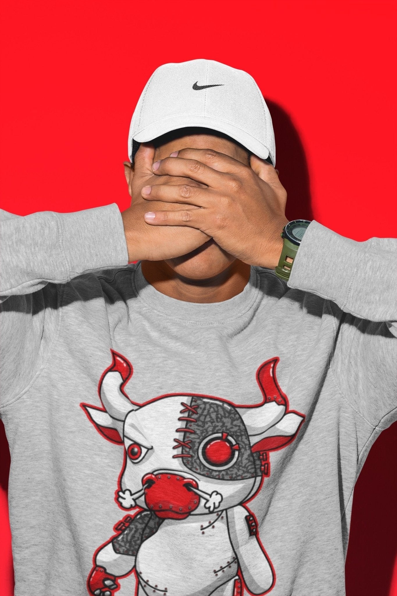 Jordan 3 Fire Red Sneaker Match Tees Cyborg Bull Sneaker Tees Jordan 3 Fire Red Sneaker Release Tees Unisex Shirts