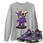 Jordan 4 Canyon Purple Sneaker Match Tees Cyborg Bull Sneaker Tees Jordan 4 Canyon Purple Sneaker Release Tees Unisex Shirts