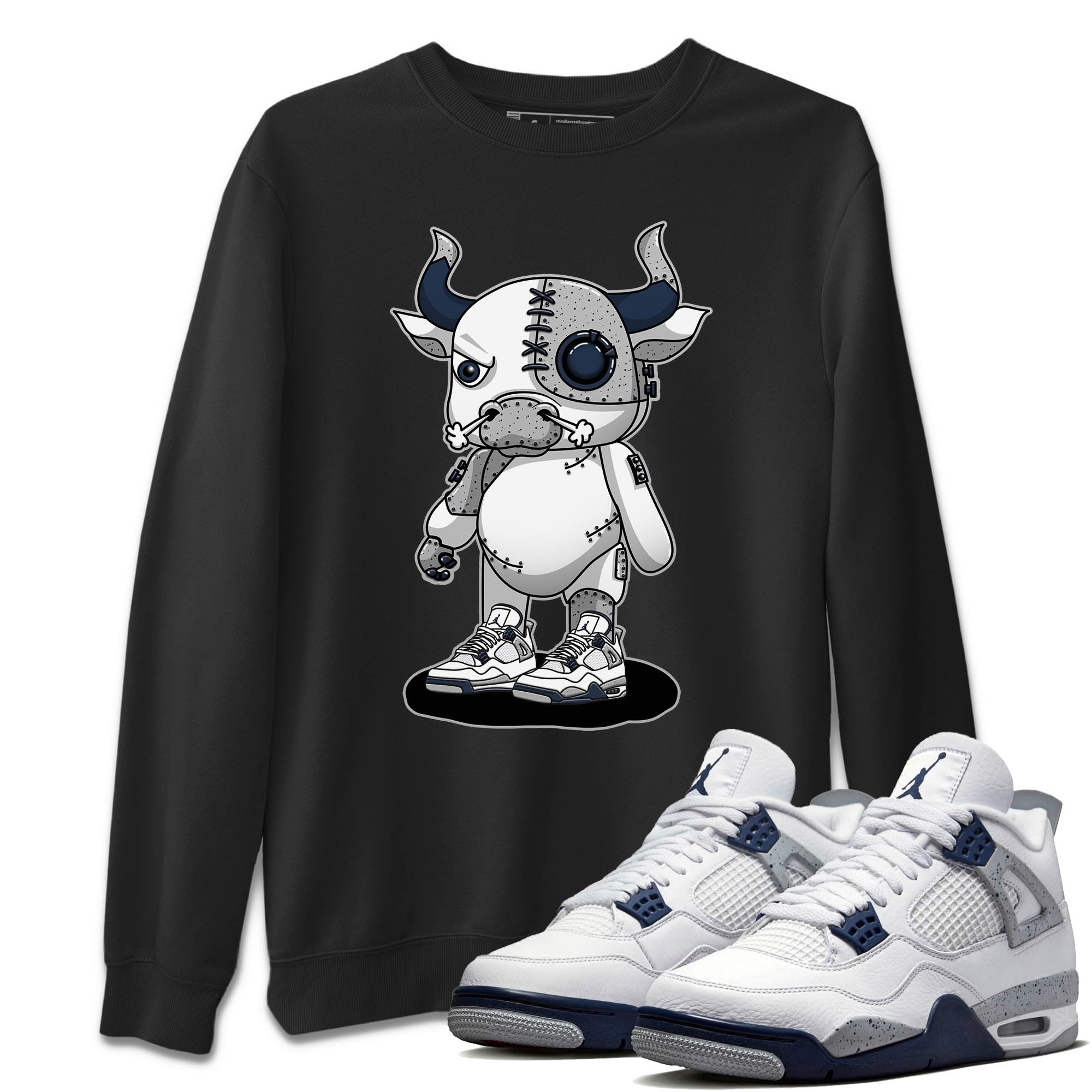 Jordan 4 Midnight Navy Sneaker Match Tees Cyborg Bull Sneaker Tees Jordan 4 Midnight Navy Sneaker Release Tees Unisex Shirts
