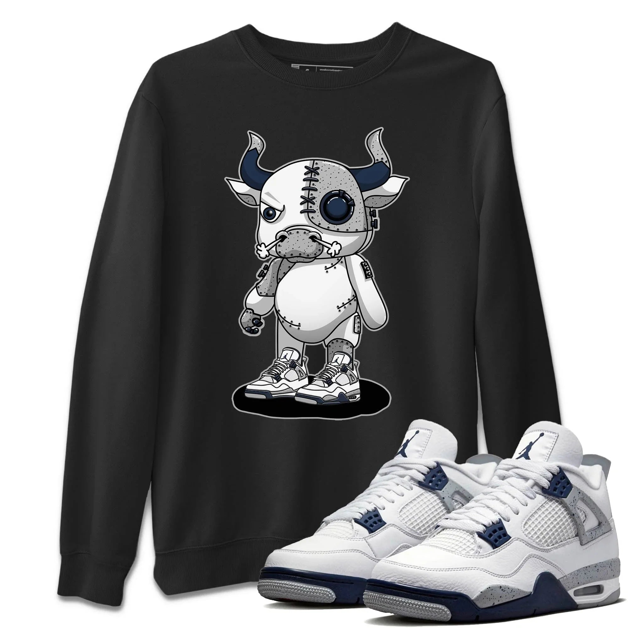 Jordan 4 Midnight Navy Sneaker Match Tees Cyborg Bull Sneaker Tees Jordan 4 Midnight Navy Sneaker Release Tees Unisex Shirts