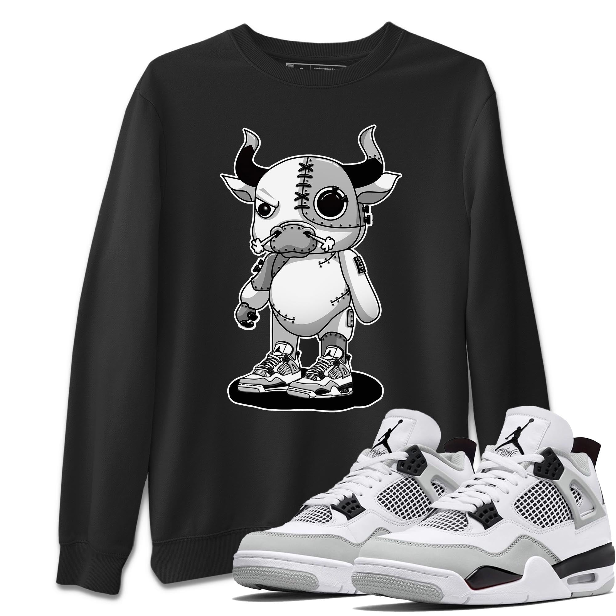Jordan 4 Military Black Sneaker Match Tees Cyborg Bull Sneaker Tees Jordan 4 Military Black Sneaker Release Tees Unisex Shirts