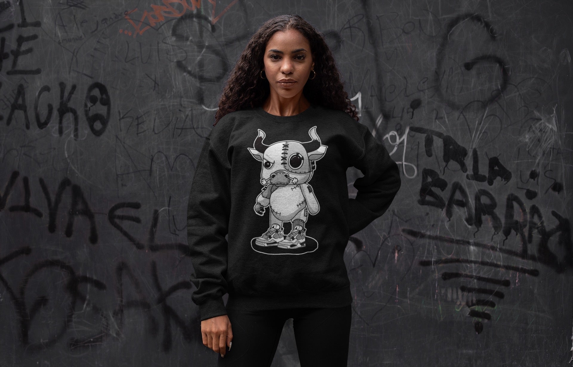 Jordan 4 Military Black Sneaker Match Tees Cyborg Bull Sneaker Tees Jordan 4 Military Black Sneaker Release Tees Unisex Shirts