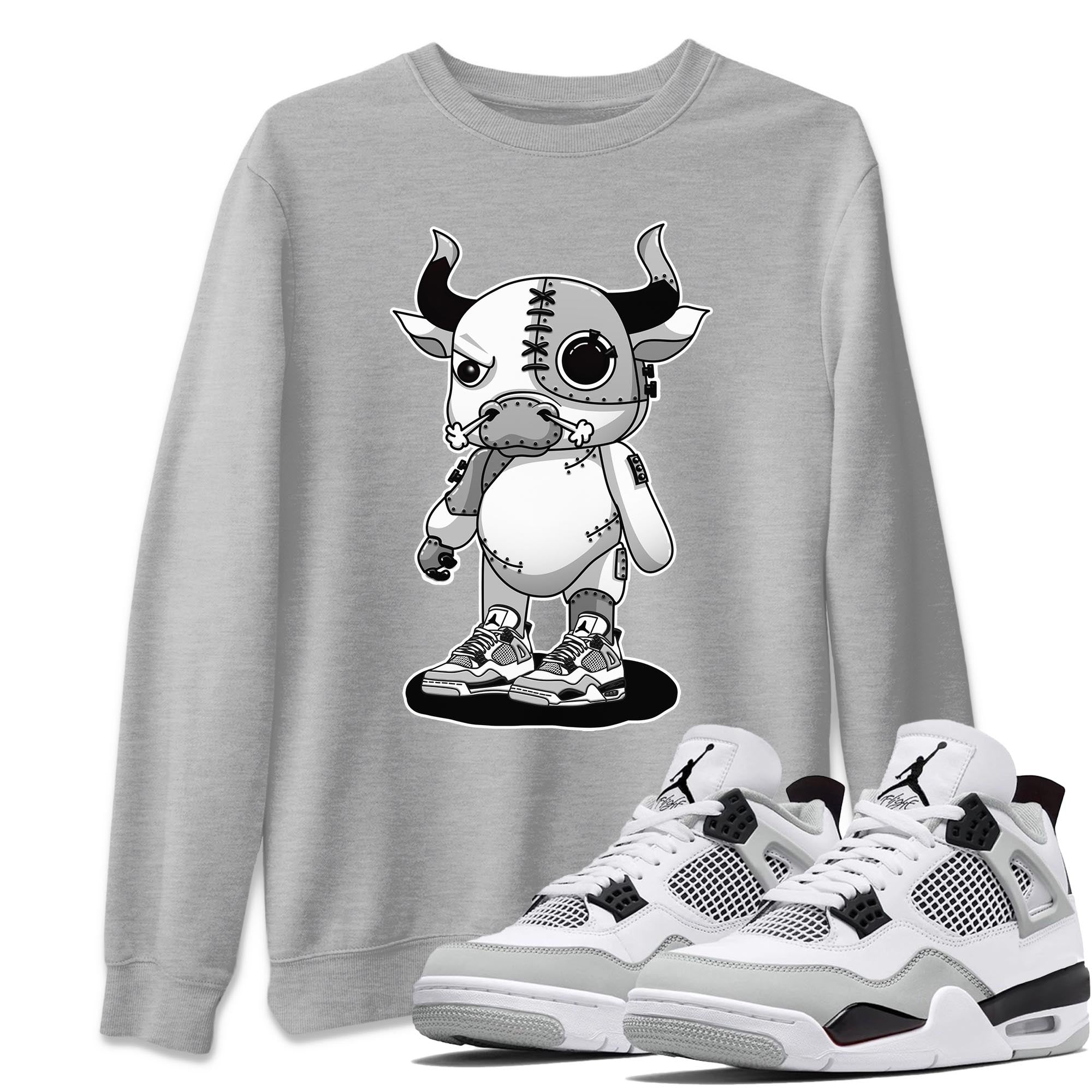 Jordan 4 Military Black Sneaker Match Tees Cyborg Bull Sneaker Tees Jordan 4 Military Black Sneaker Release Tees Unisex Shirts