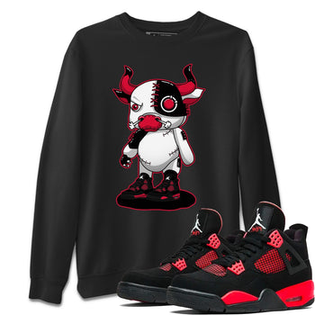 Jordan 4 Red Thunder Sneaker Match Tees Cyborg Bull Sneaker Tees Jordan 4 Red Thunder Sneaker Release Tees Unisex Shirts