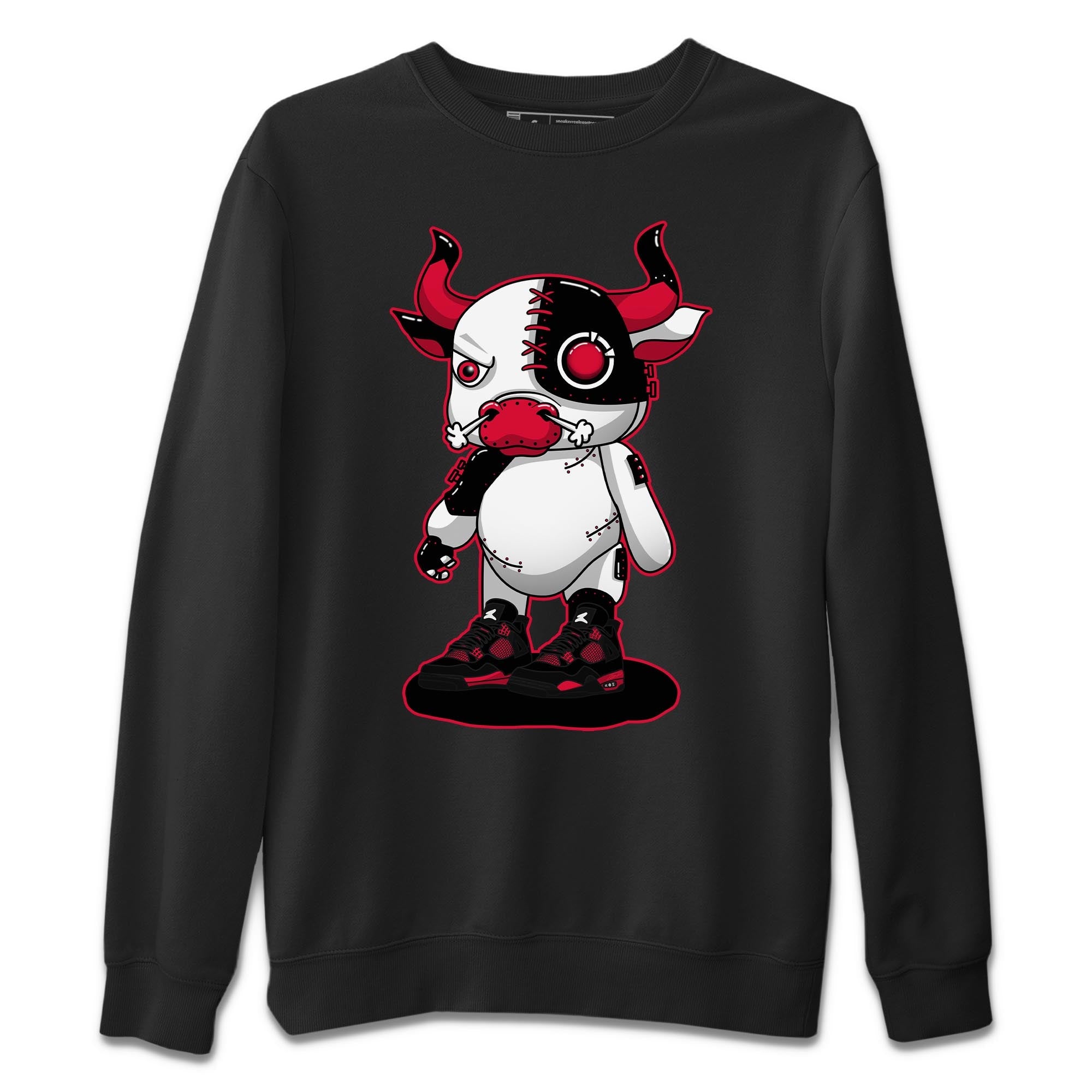 Jordan 4 Red Thunder Sneaker Match Tees Cyborg Bull Sneaker Tees Jordan 4 Red Thunder Sneaker Release Tees Unisex Shirts