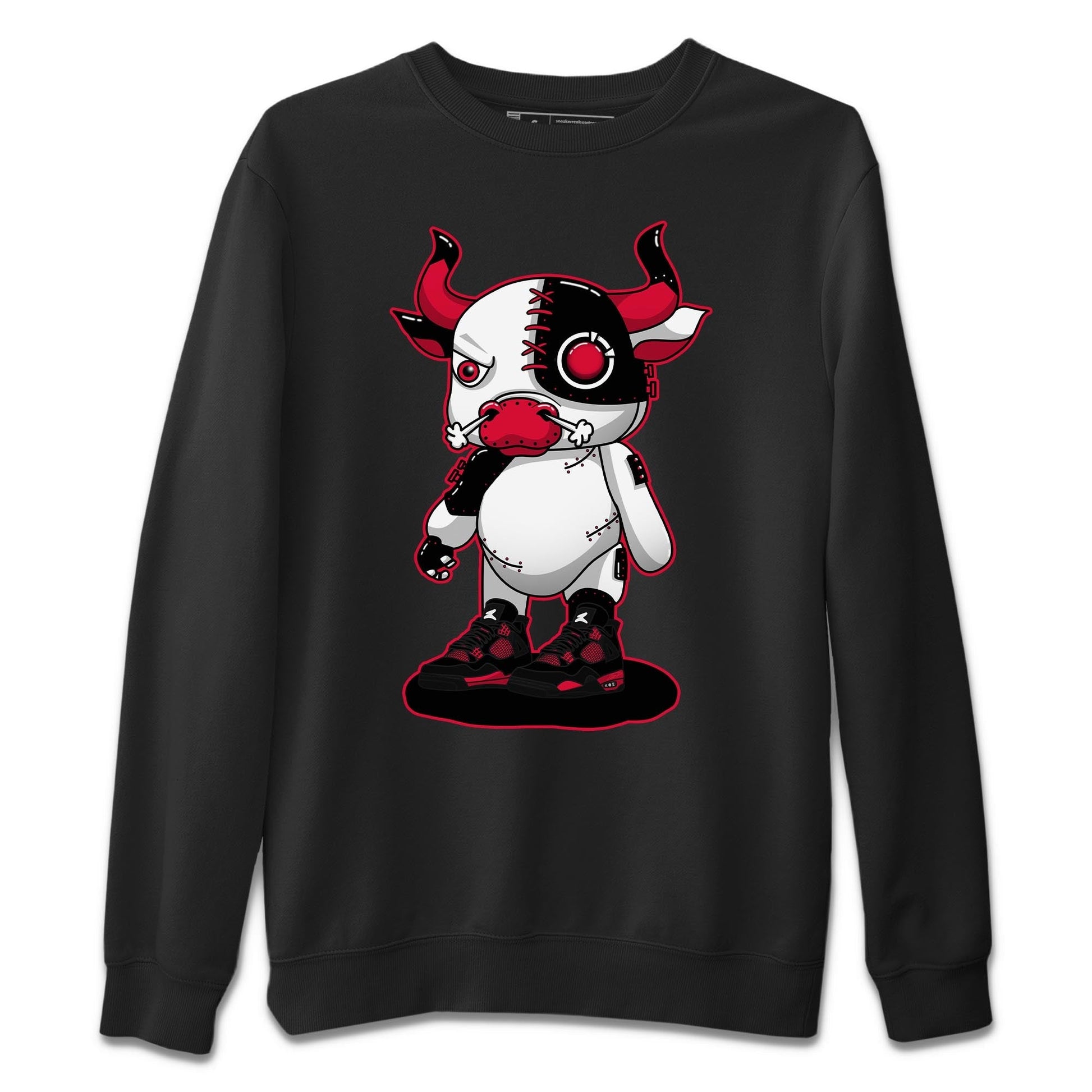 Jordan 4 Red Thunder Sneaker Match Tees Cyborg Bull Sneaker Tees Jordan 4 Red Thunder Sneaker Release Tees Unisex Shirts