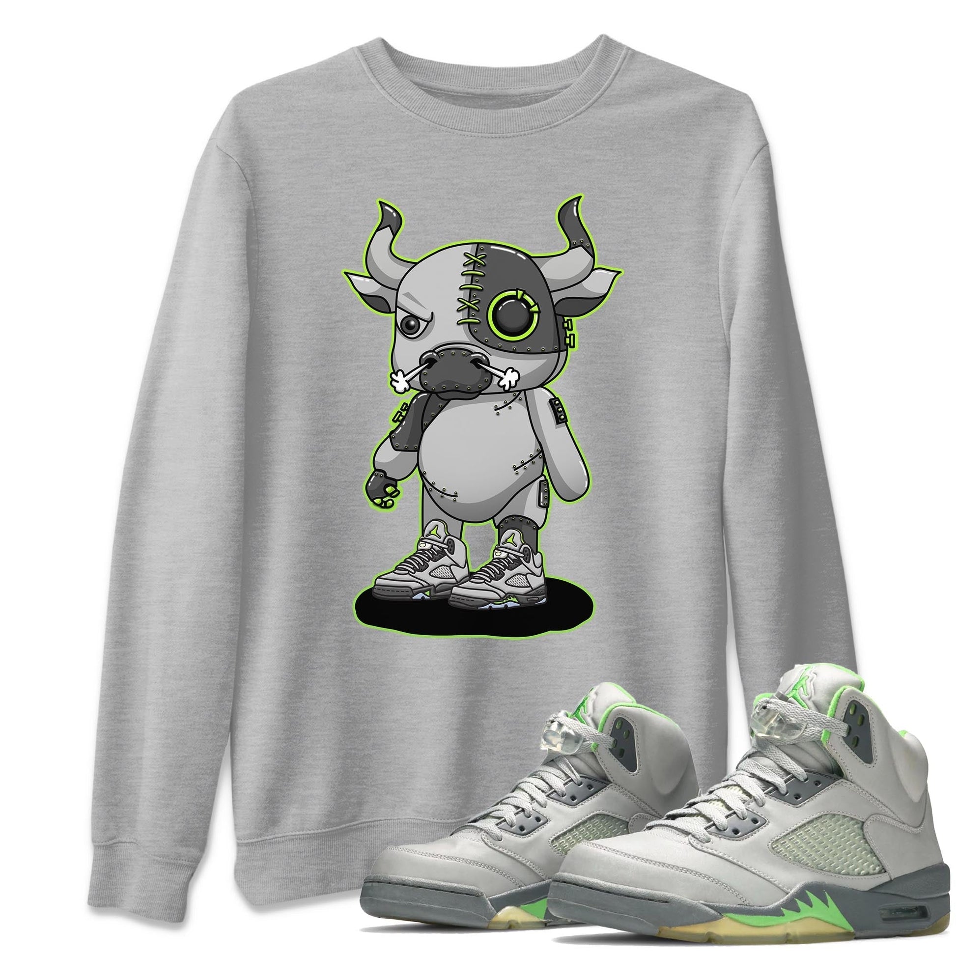 Jordan 5 Green Bean Sneaker Match Tees Cyborg Bull Sneaker Tees Jordan 5 Green Bean Sneaker Release Tees Unisex Shirts