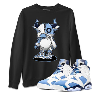 Jordan 6 UNC Sneaker Match Tees Cyborg Bull Sneaker Tees Jordan 6 UNC Sneaker Release Tees Unisex Shirts