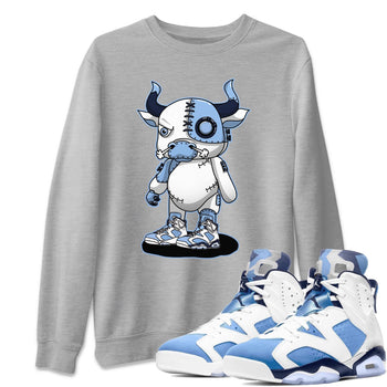 Jordan 6 UNC Sneaker Match Tees Cyborg Bull Sneaker Tees Jordan 6 UNC Sneaker Release Tees Unisex Shirts