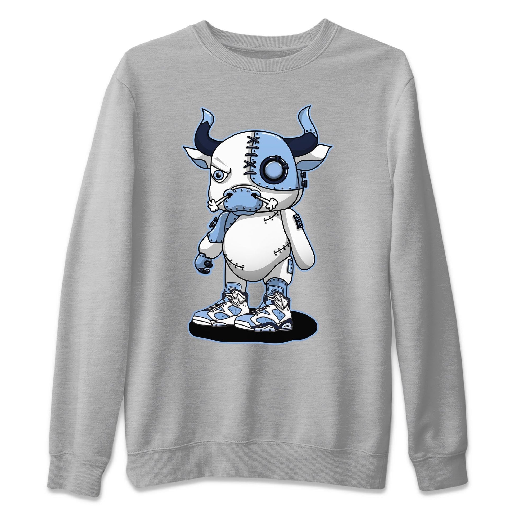Jordan 6 UNC Sneaker Match Tees Cyborg Bull Sneaker Tees Jordan 6 UNC Sneaker Release Tees Unisex Shirts