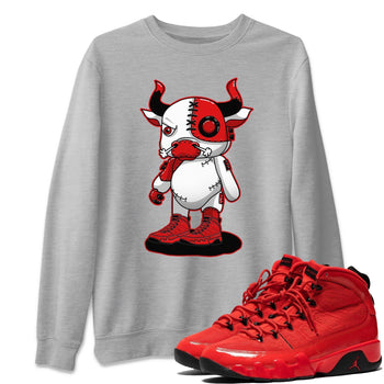 Jordan 9 Chile Red Sneaker Match Tees Cyborg Bull Sneaker Tees Jordan 9 Chile Red Sneaker Release Tees Unisex Shirts